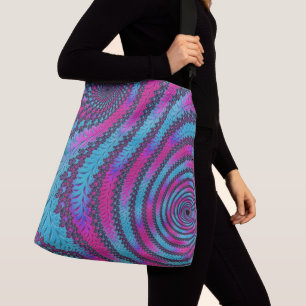 Magenta en Cyaan Spiral Crossbody Tas