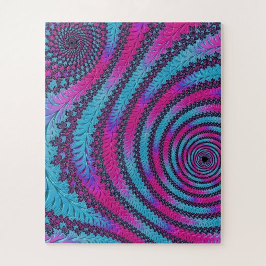 Magenta en Cyaan Spiral Legpuzzel (Verticaal)