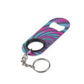 Magenta en Cyaan Spiral Mini Flessenopener (Achterkant Gekanteld)