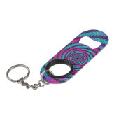 Magenta en Cyaan Spiral Mini Flessenopener (Voorkant Gekanteld)