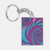 Magenta en Cyaan Spiral Sleutelhanger (Voorkant Links)