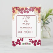 MAGENTA EN GEEL BLOEMIG BEWAREN DE DATUM KAART (Staand voorkant)