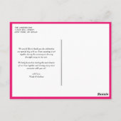 Magenta en Gele Birdcages Dank u Briefkaart (Achterkant)