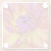 Magenta en gele bloem glazen onderzetter (Achterkant)