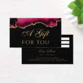 Magenta en Gold Agate op zwarte kaartje (Bureau)