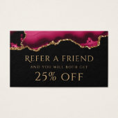 magenta en Gold agate Reference Card Visitekaartje (Voorkant)