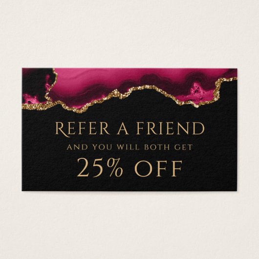 magenta en Gold agate Reference Card Visitekaartje (Voorkant)