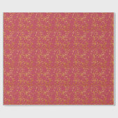 Magenta en Gold Leaves Cadeaupapier (Vlak)