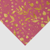 Magenta en Gold Leaves Tissuepapier (Detail)
