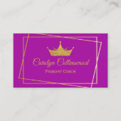 Magenta en Gold Pageant Coach-Visitekaartje Visitekaartje (Voorkant)