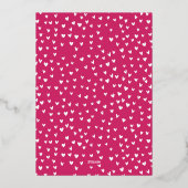 Magenta en Gold Valentijnsdag van het Manuscript v Folie Feestdagenkaart (Achterkant)