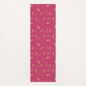  Magenta en Golden Feathers Yoga Mat (Voorkant)
