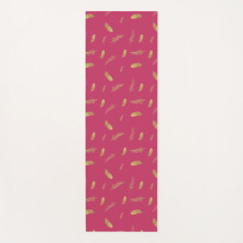  Magenta en Golden Feathers Yoga Mat