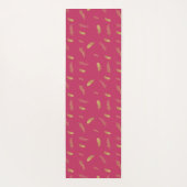  Magenta en Golden Feathers Yoga Mat (Achterkant)