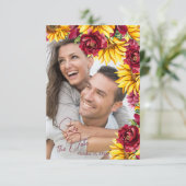 Magenta en Golden Yell Wedding Save the Date Kaart (Staand voorkant)