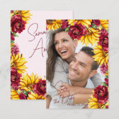 Magenta en Golden Yell Wedding Save the Date Kaart (Voorkant / Achterkant)