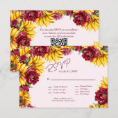 Magenta en Golden Yellow Wedding QR-code RSVP (Voorkant / Achterkant)