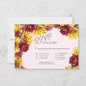 Magenta en Golden Yellow Wedding QR-code RSVP Kaartje (Voorkant)