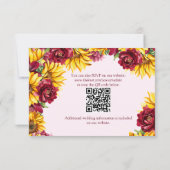 Magenta en Golden Yellow Wedding QR-code RSVP Kaartje (Achterkant)