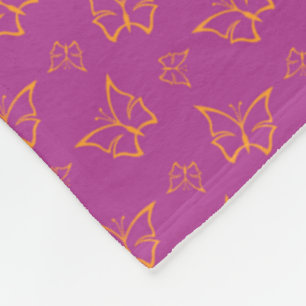 Magenta en Goldenrod Butterfly Natuur Print Fleece Deken