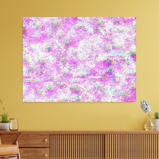 Magenta en golvende glitch canvas afdruk (Insitu (Woonkamer))