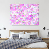 Magenta en golvende glitch canvas afdruk (Insitu (Slaapkamer))