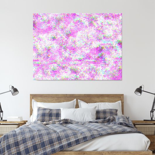 Magenta en golvende glitch canvas afdruk (Insitu (Slaapkamer))