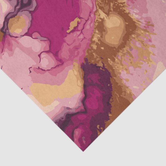 Magenta en Goud Aquarel Splash 7 Tissuepapier (Detail)