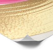 Magenta en gouden Abstracte Waterverf kunst Poster (Hoek)