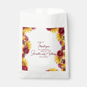 Magenta en Gouden Gele bruiloft Bedankzakje (Voorkant)