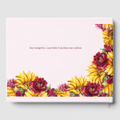 Magenta en Gouden Gele bruiloft Gastenboek (Achterkant)