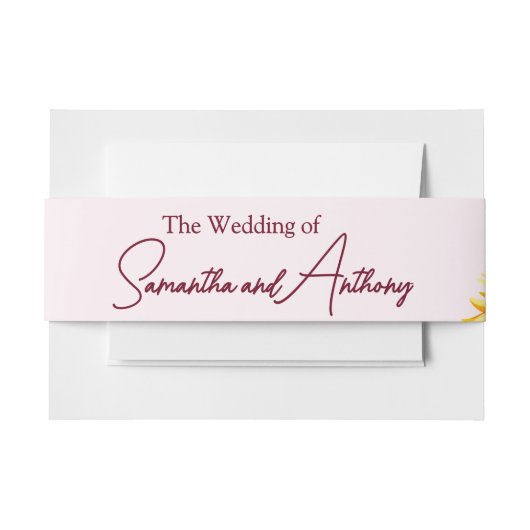 Magenta en Gouden Gele bruiloft Uitnodigingen Wikkel (Voorkant Voorbeeld)