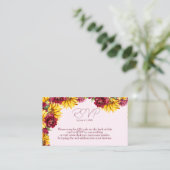 Magenta en Gouden Gele Huwelijk QR Code RSVP Visitekaartje (Staand voorkant)