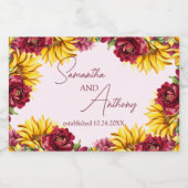 Magenta en goudgele wijn sparkling wijnetiket (Enkel label)