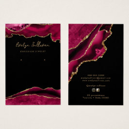 Magenta- en goudsieraden visitekaartje