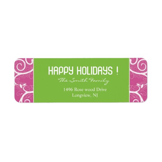 Magenta en Green - kerstlabels Etiket (Voorkant)