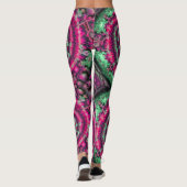 Magenta en groene caleidoscoop leggings (Achterkant)