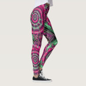 Magenta en groene caleidoscoop leggings (Rechts)