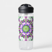 Magenta en groene Mandala waterfles (Voorkant)