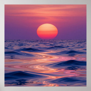 Magenta en Indigo Horizon Abstract 💜 Poster