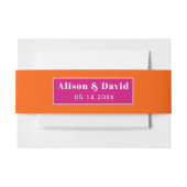 Magenta en levendige oranje eenvoudige bruiloft uitnodigingen wikkel (Voorkant Voorbeeld)