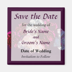 Magenta en Lichtroze Anjers Save the Date Magneet