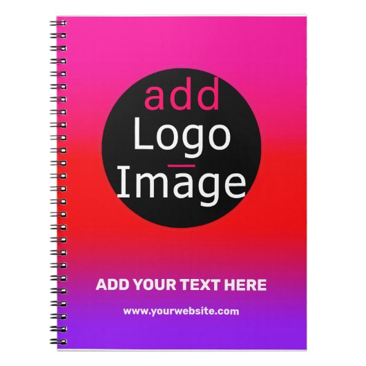 Magenta en Paarse  bedrijfsgradiënt Notitieboek (Voorkant)
