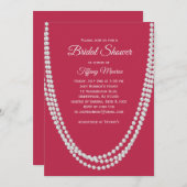 Magenta en Pearls Bridal Shower Uitnodiging (Voorkant / Achterkant)