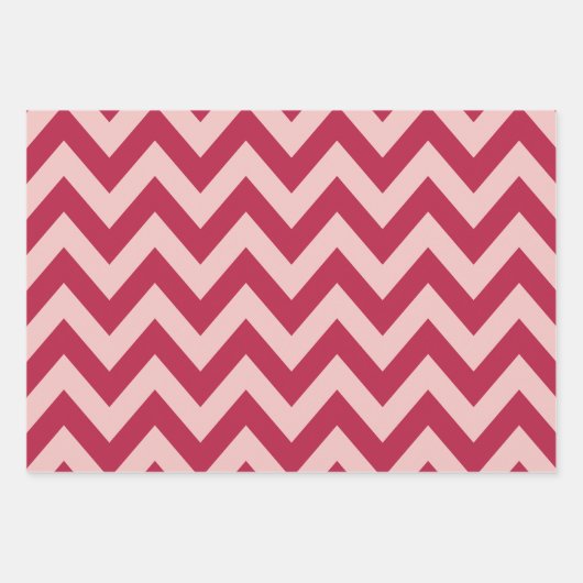 magenta en perzikchevron inpakpapier vel (Voorkant 2)