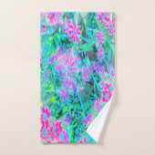 magenta en Royal Blue Garden Flowers Bad Handdoek (Handdoek)