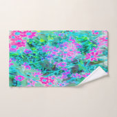 magenta en Royal Blue Garden Flowers Bad Handdoek (Handdoek)