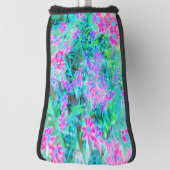 magenta en Royal Blue Garden Flowers Golfheadcover (Draai 90)