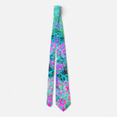  magenta en Royal Blue Garden Flowers Stropdas (Achterkant)