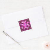 Magenta en Roze Bows 21e Verjaardag Custom Name Vierkante Sticker (Envelop)